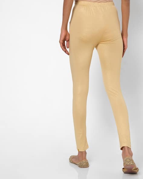 Buy Gold Leggings for Women by AURELIA 