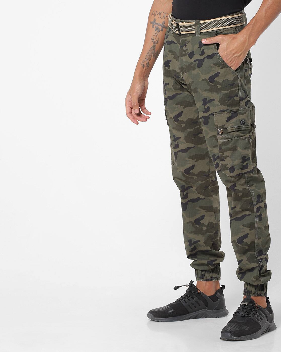 camo pants with belt