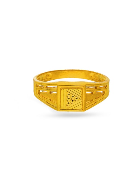 Carved Pattern Gold Finger Ring ~JKJ Jewellers