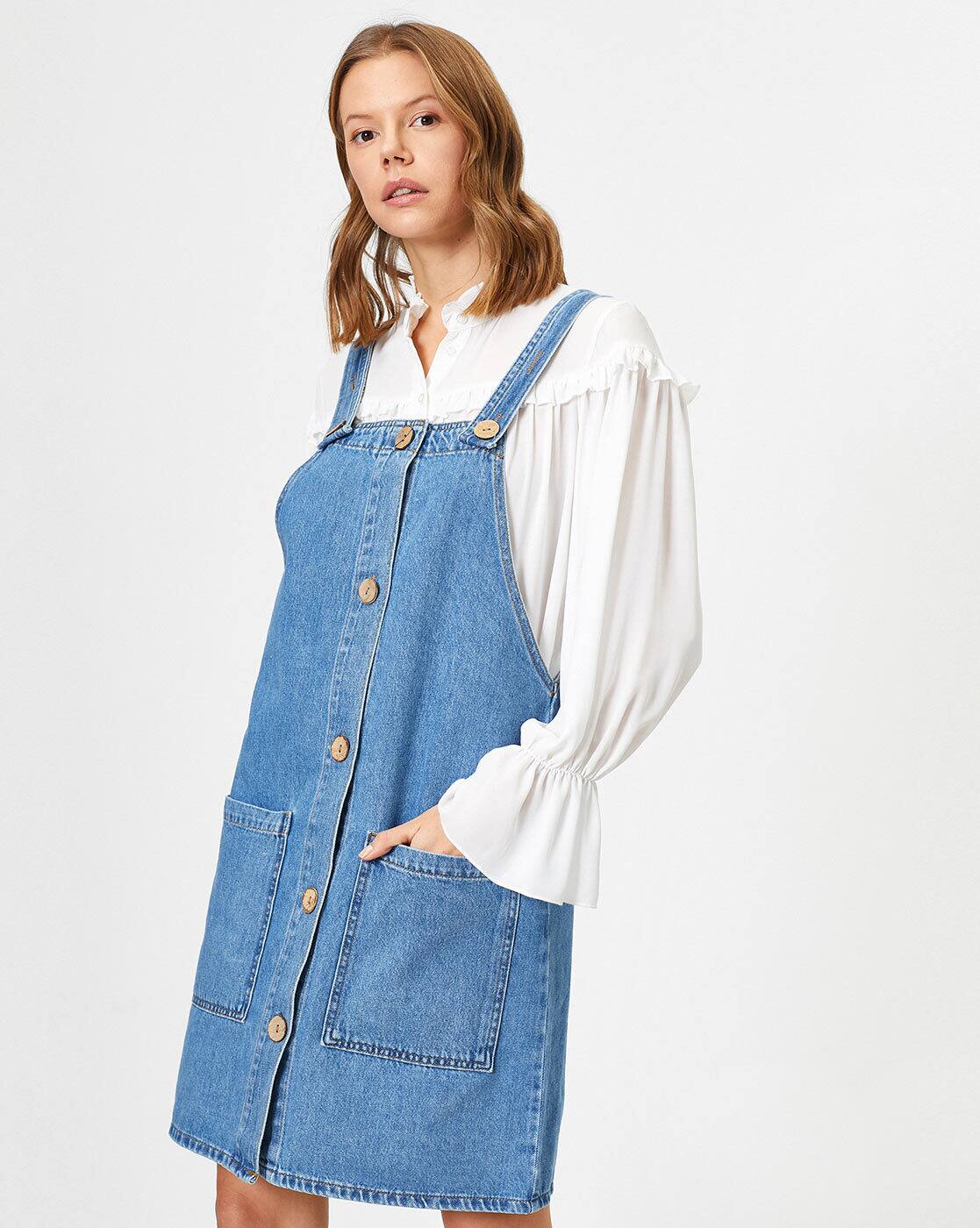 strappy patch pocket dress