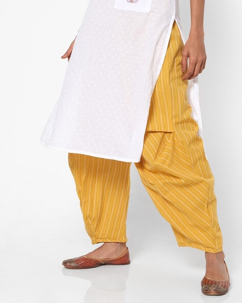 Buy Teal Blue High Low Top Matched With Yellow Dhoti Pants Online - Kalki  Fashion