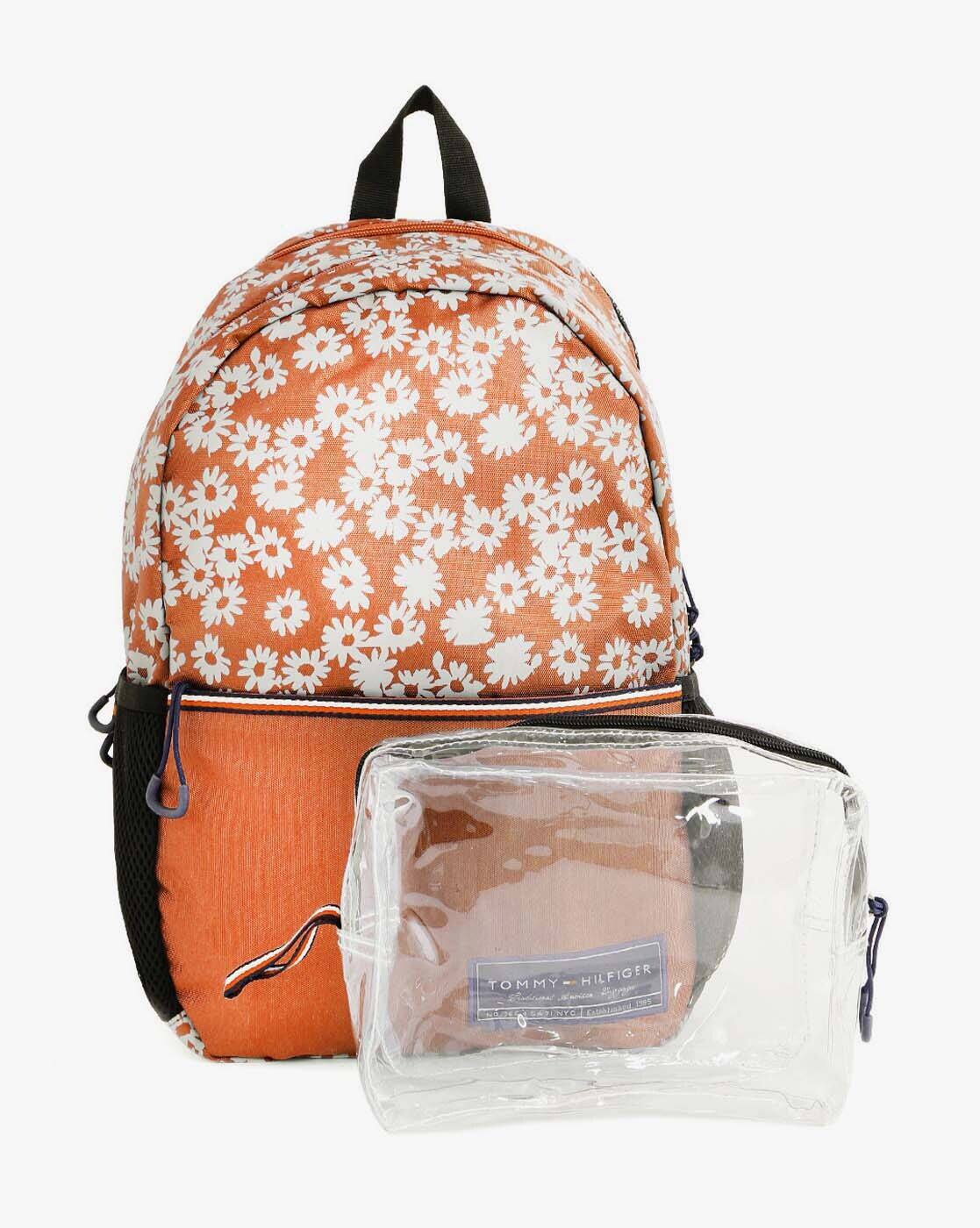 tommy hilfiger orange backpack