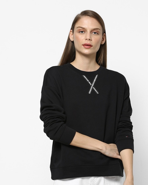 tommy hilfiger black sweater women's