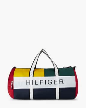 Colorblock Duffel Bag with Detachable Strap-image-4