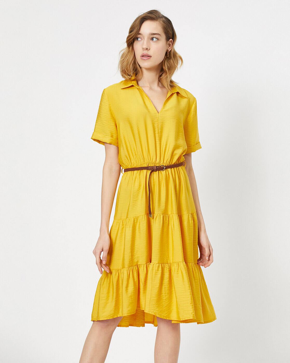 Tiered dress with belt Clearance