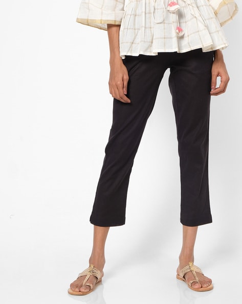 Mid-Calf Length Pants with Insert Pockets Price in India