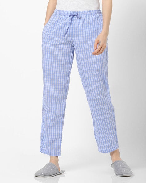 Buy Men's Tencel Micro Modal Cotton Elastane Stretch Regular Fit Checkered  Pyjama with Side Pockets - Light Blue Des IM03 | Jockey India