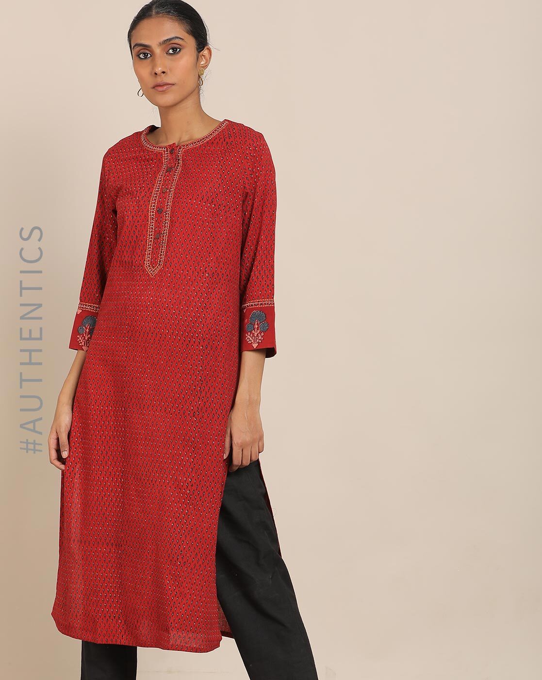 Buy Maroon Kurtas for Women by Indie Picks Online