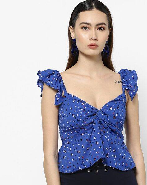 トップス theredthread S dot flow frill tops / bk THEREDTHREAD / ザレッドスレッド】S dot flow frill tops