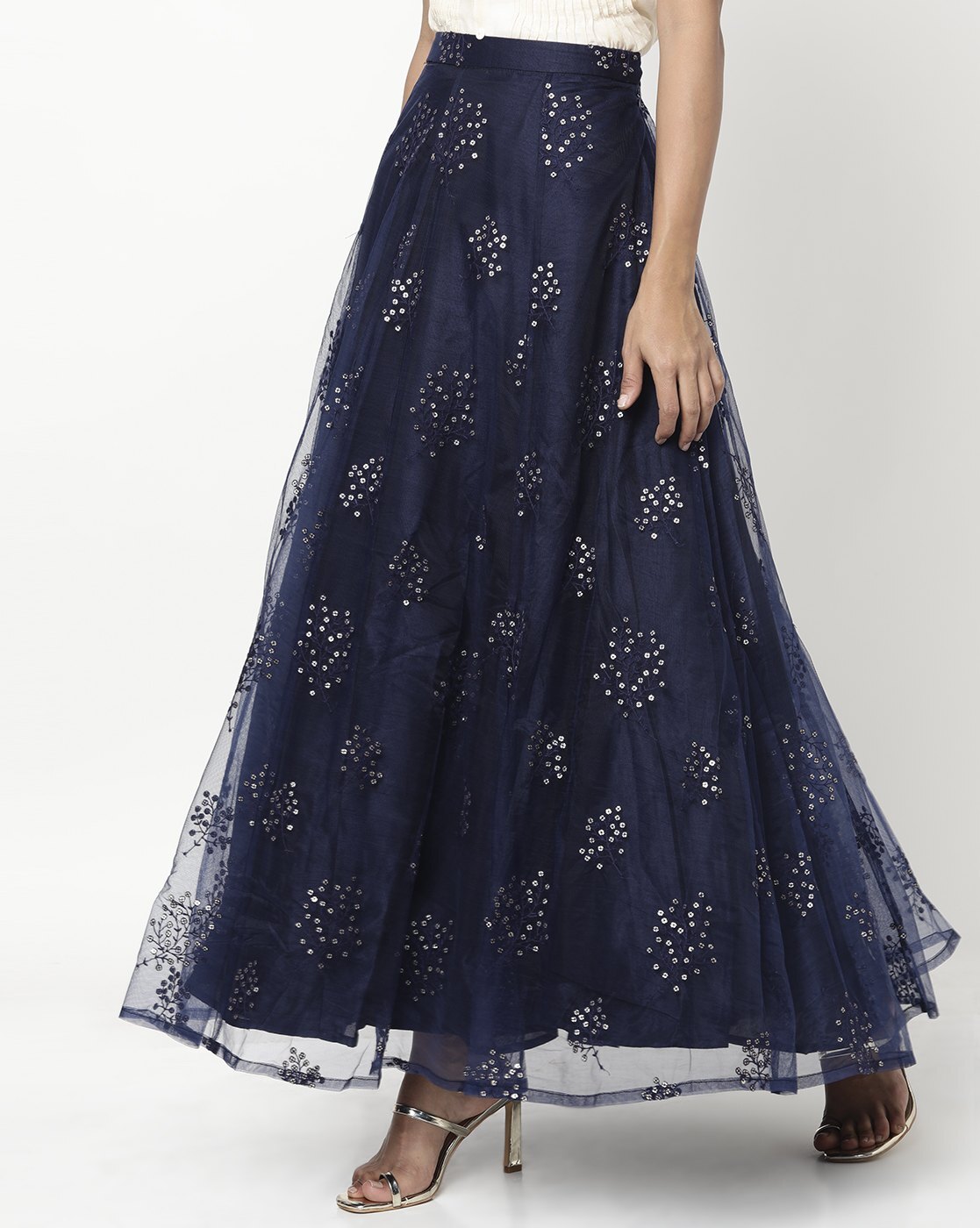 Buy Navy Blue Skirts Ghagras For Women By Indya Online Ajio Com