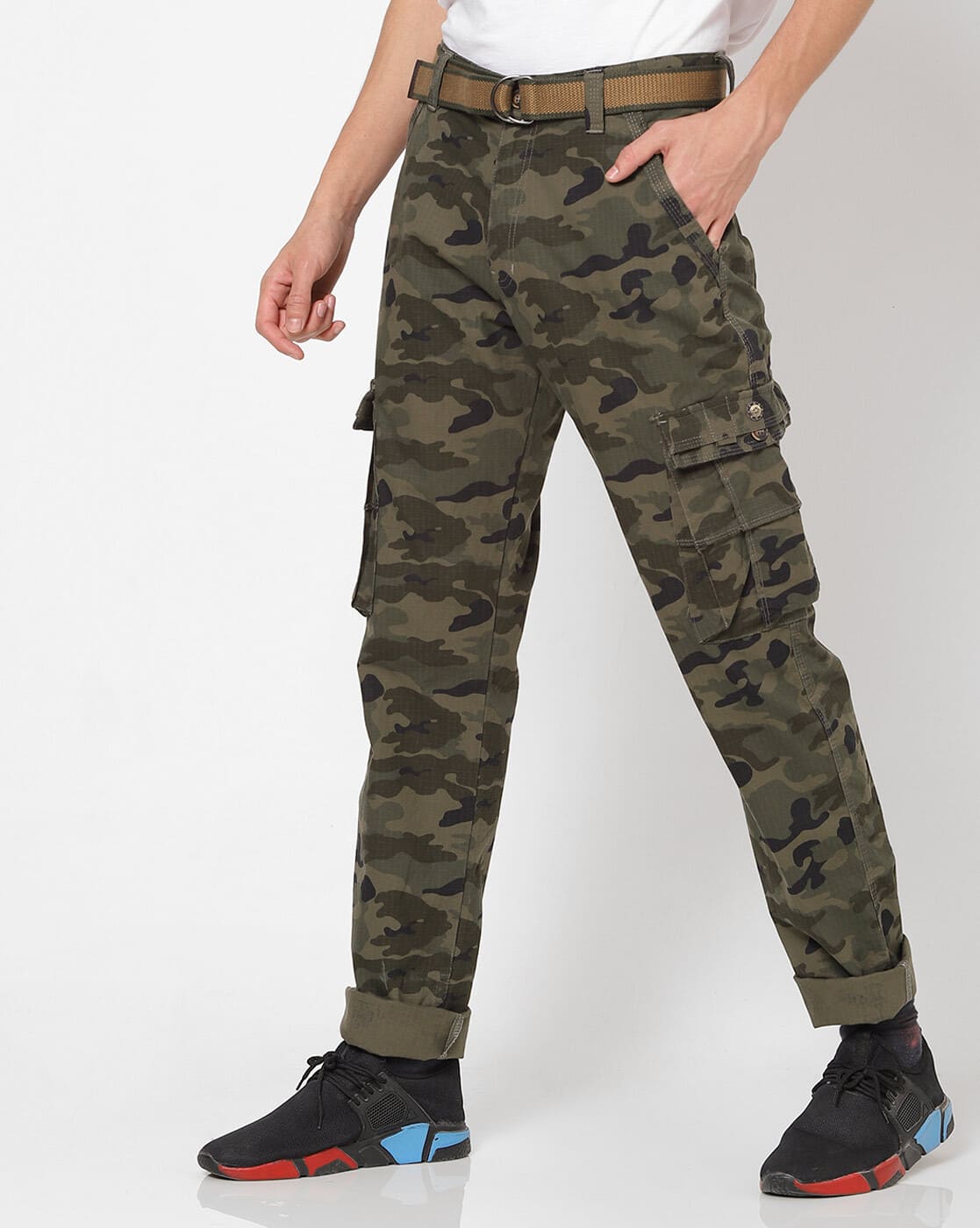 camo pants with belt
