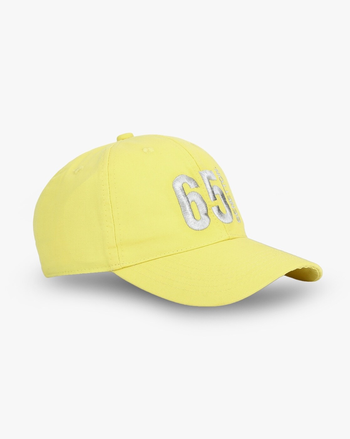 Yellow Embroidered Logo Baseball Cap|258378518