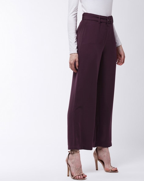 Trousers Zara Burgundy size S International in Polyester  20956013