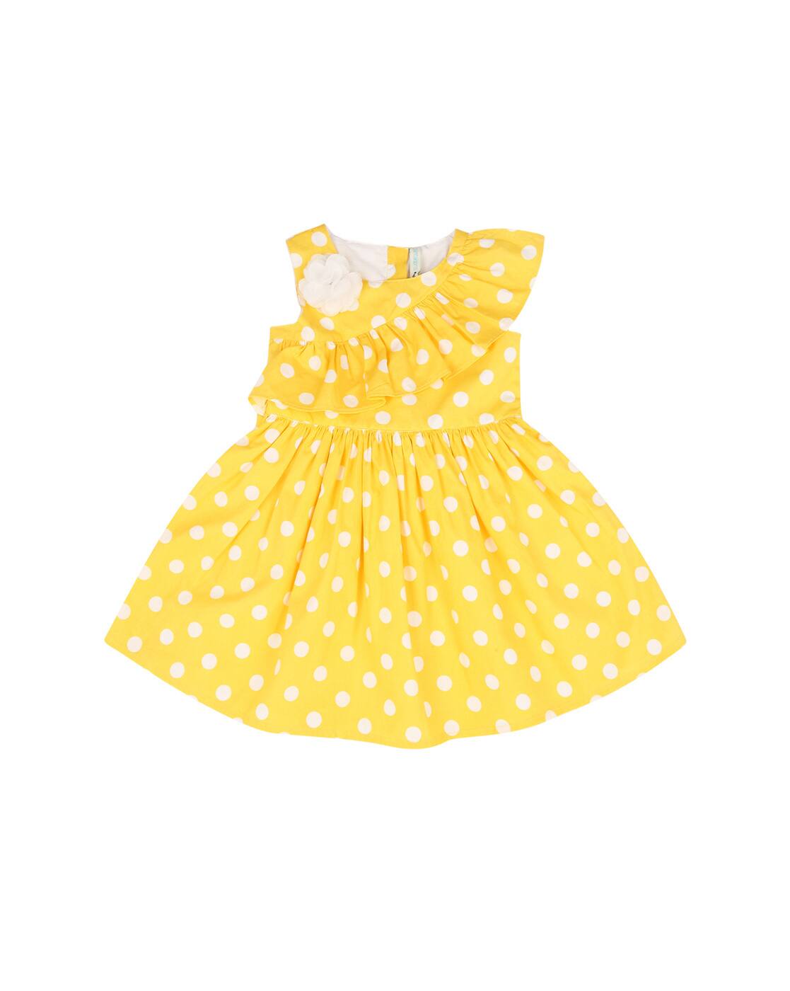Polka Dot Printed Ruffled Dress