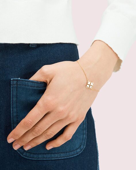 Buy Gold-Toned & White Bracelets & Bangles for Women by KATE SPADE Online |  