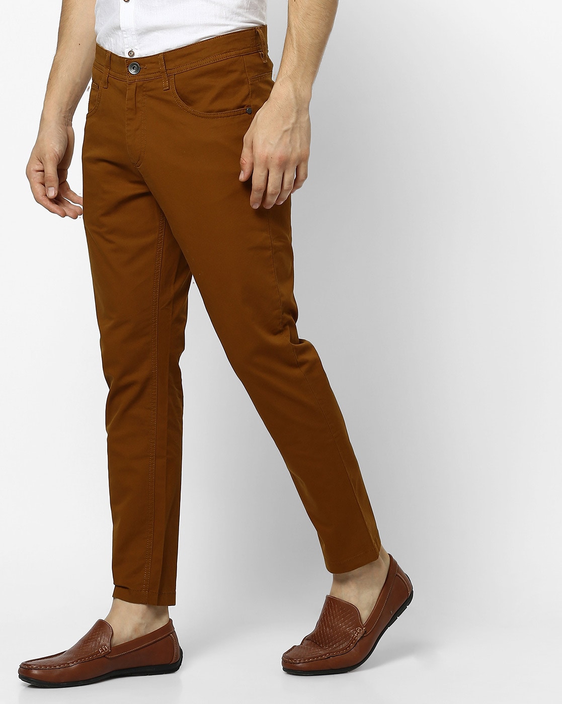 Buy John Players Olive Brown Skinny Fit Cargo Trousers  Trousers for Men  941028  Myntra