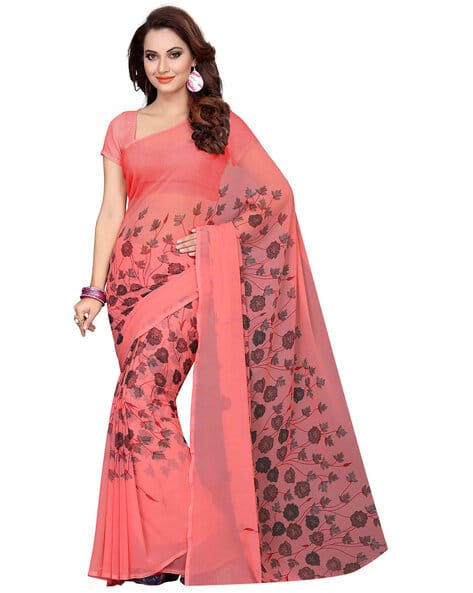 Floral Print Pack of 3 Sarees (Image - 1)