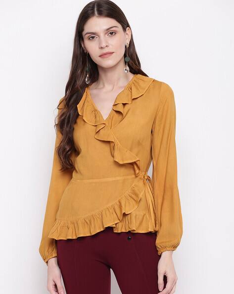 Mayra Slim Fit Full Sleeves Top with Ruffles
