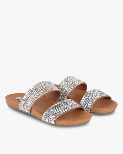 Dynamo Embellished Dual-Strap Flat Sandals