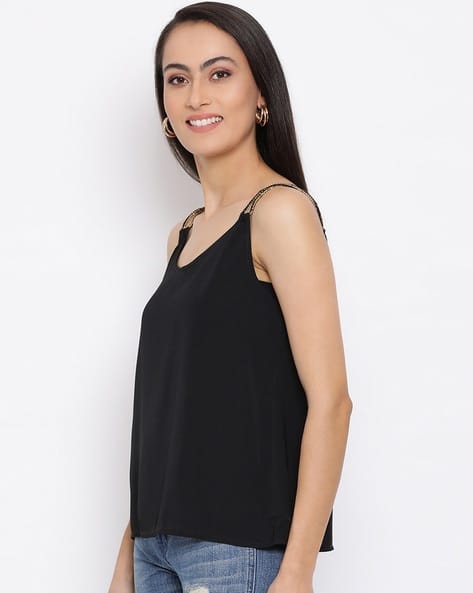 Top with Embellished Shoulder Straps (Image - 1)