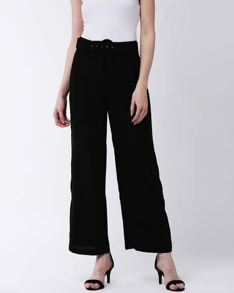 women's high rise black trousers