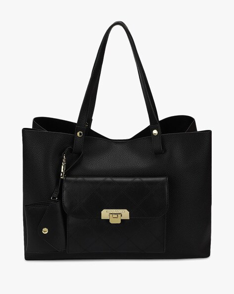 steve madden black tote bag