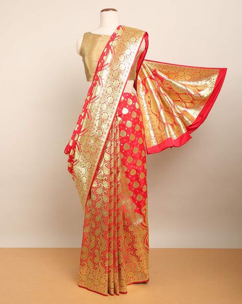 Red Color Royal Banarasi Saree For Wedding – Joshindia