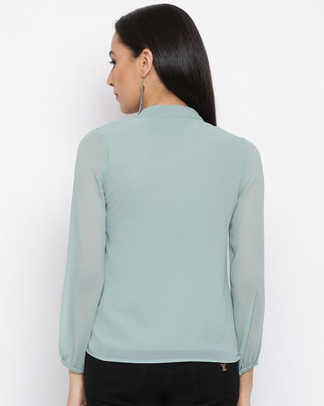 Ruffled Top with Elasticated Sleeve Hems (Image - 3)