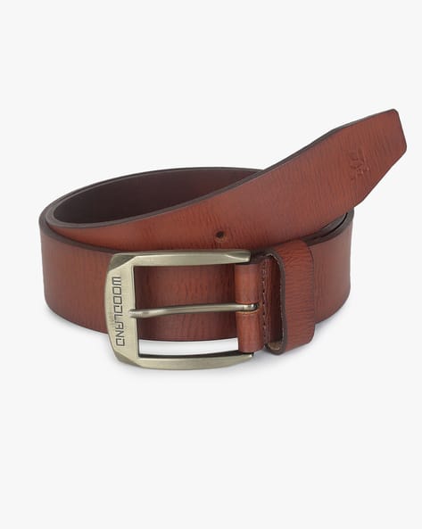 Genuine Leather Belt with Buckle Closure