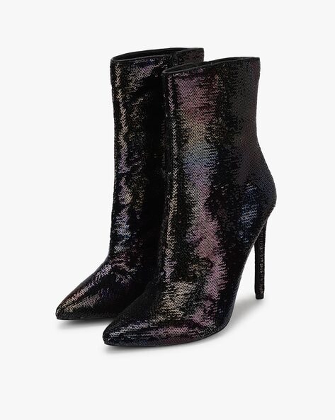 black mid calf stiletto boots