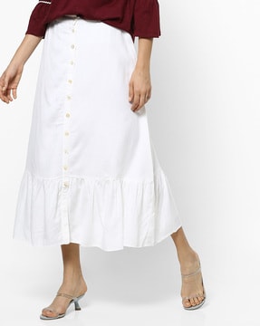 white midi length skirt