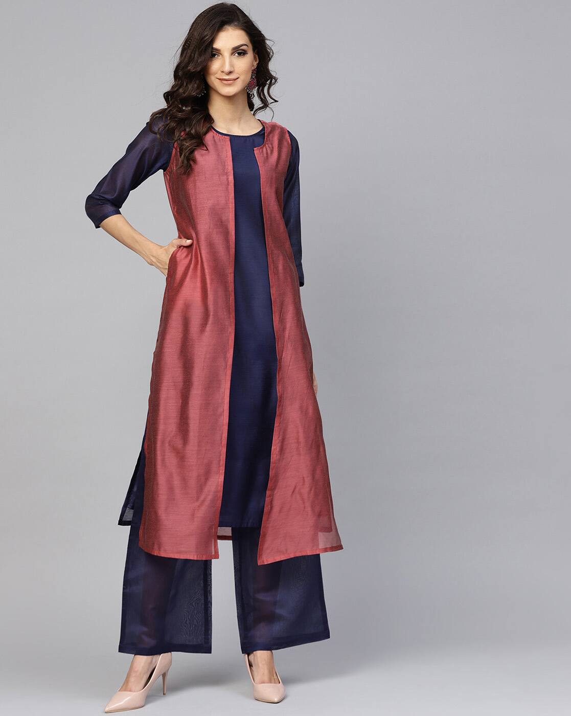 kurta with long shrug