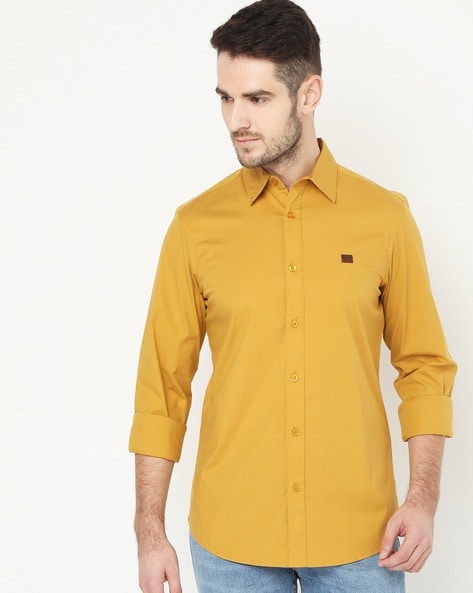 mustard yellow shirt mens