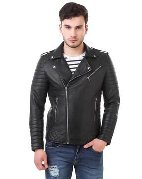 Buy Black Jackets Coats For Men By Leather Retail Online Ajio Com
