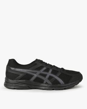 asics black and white running shoes
