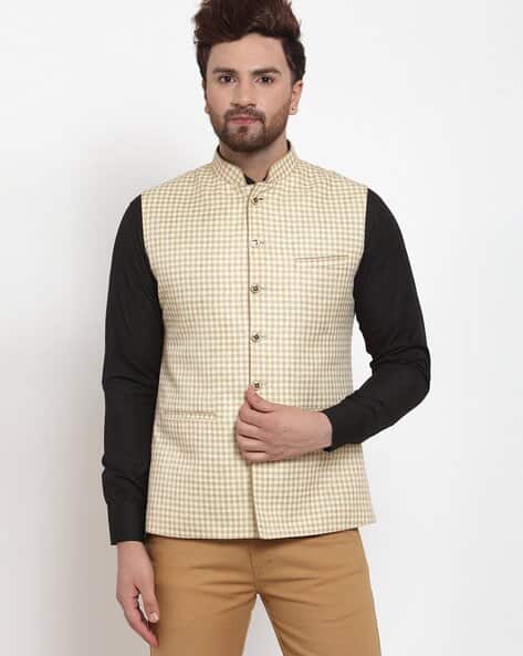 checked nehru jacket