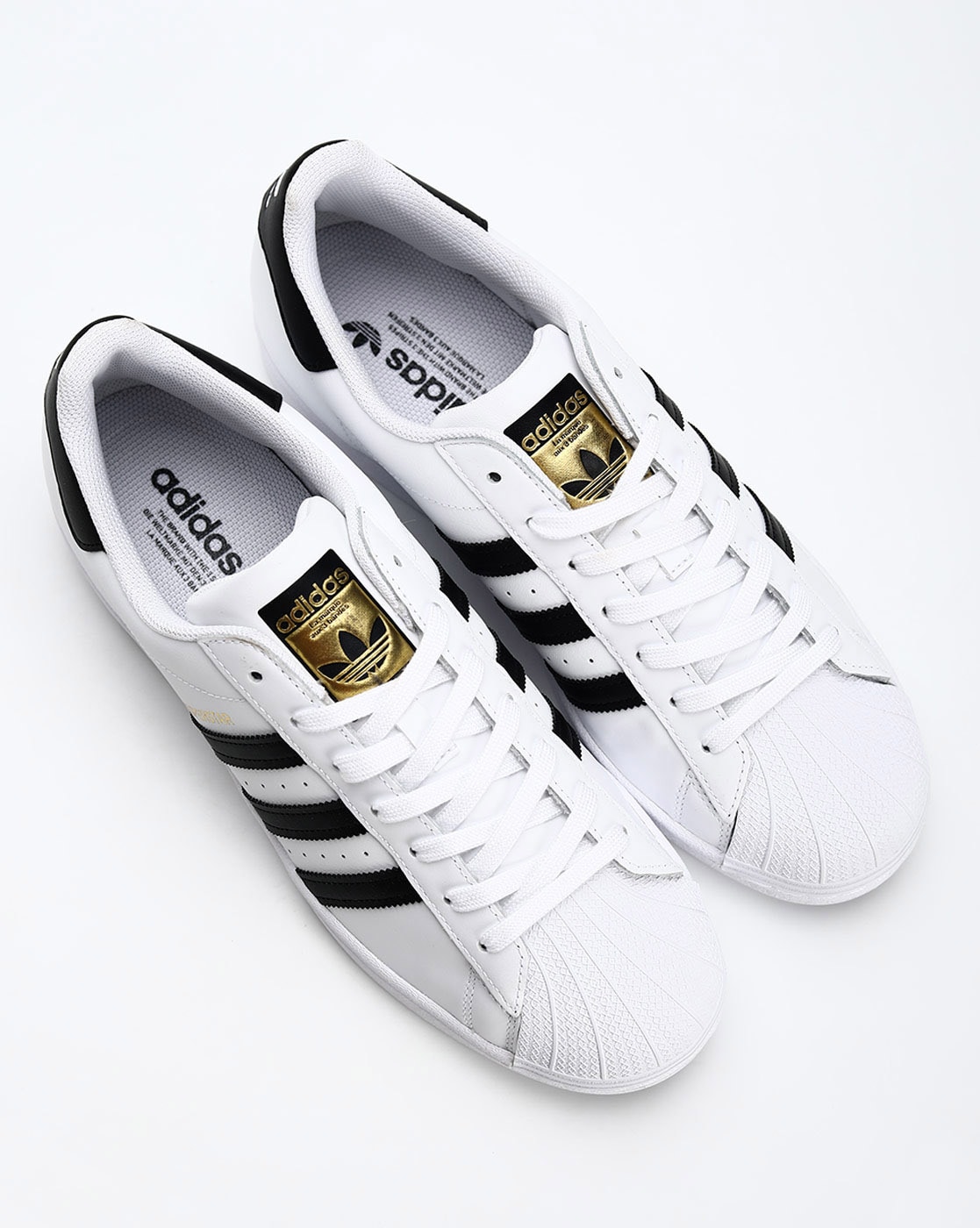 Adidas La Marque aux 3 Bandes White Shell Toe Superstar Sneakers  Men6.5=women 8 | eBay