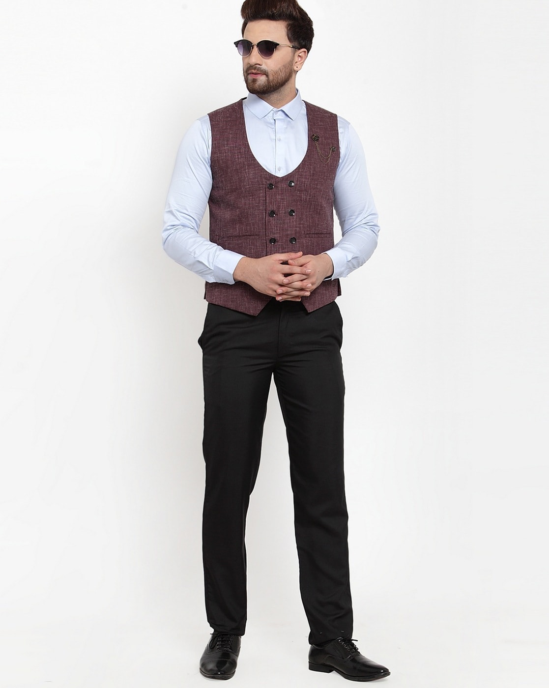 Burgundy waistcoats clearance