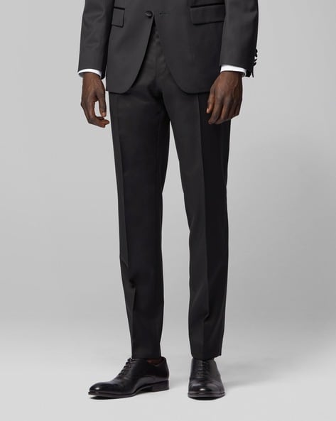 Black Skinny Plain Front Pants | Louie's Tux Shop