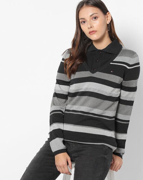 tommy hilfiger jumper grey womens