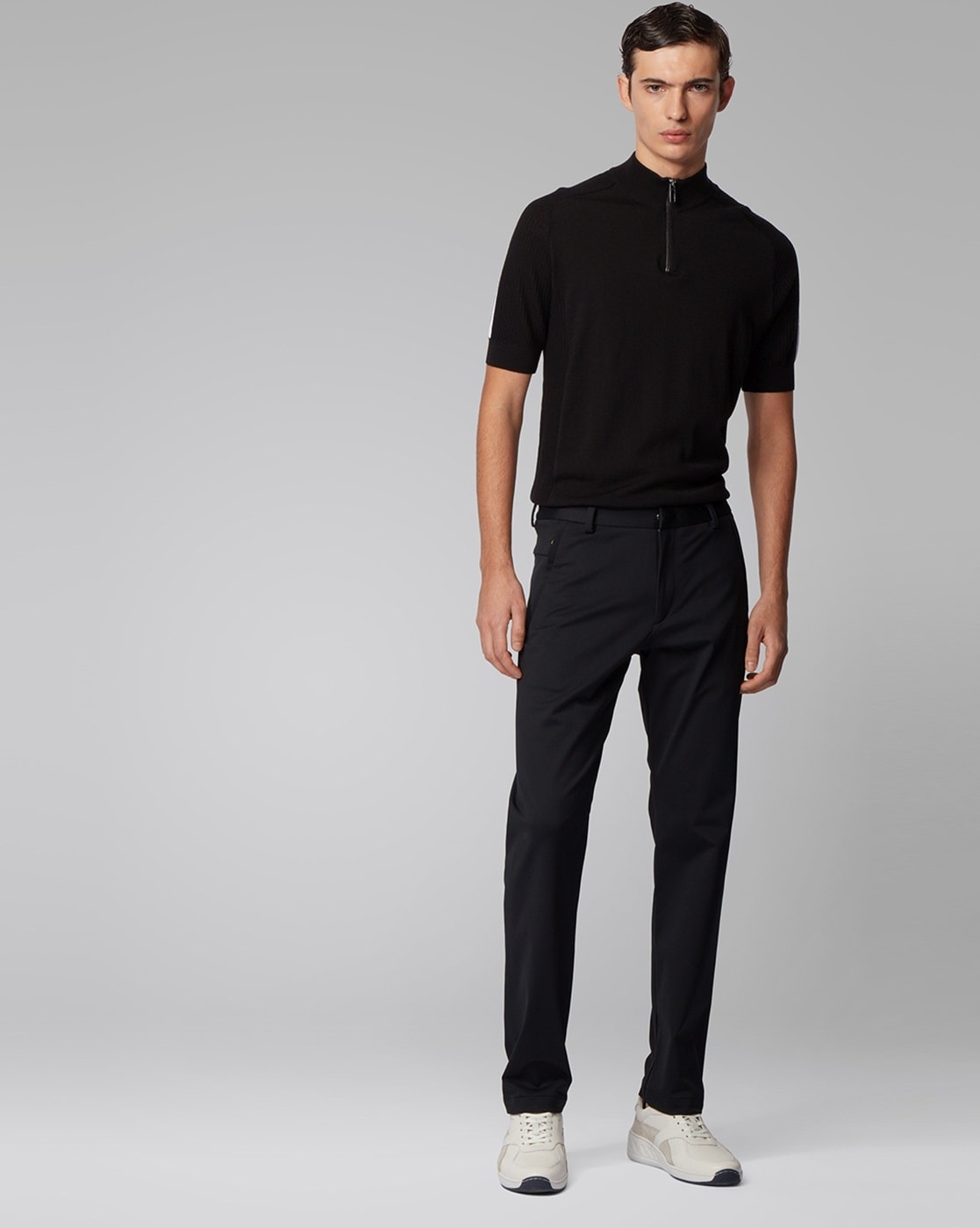 Black Poloshirt Loafers Fashion Trends With Grey Casual Trouser Black  Polo Grey Pants  Polo shirt ralph lauren corporation
