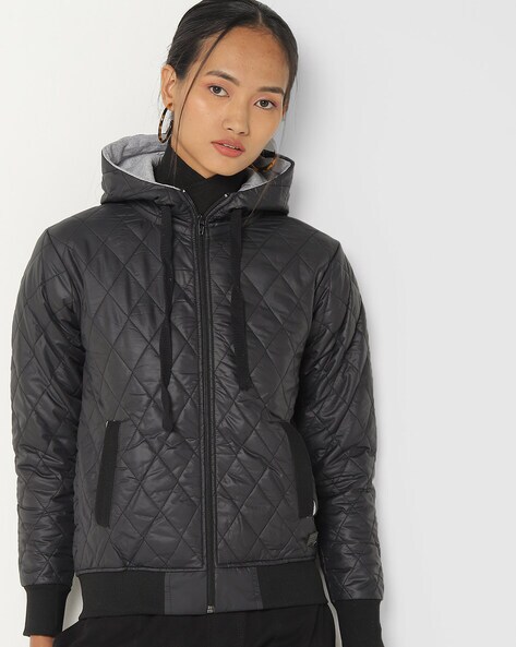 campus sutra hooded quilted jacket