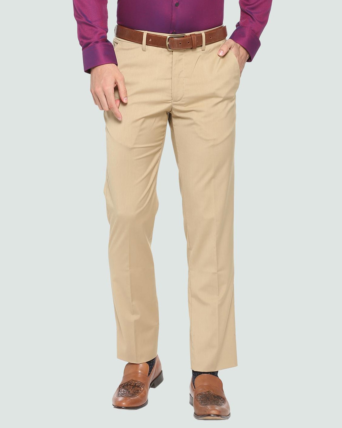 Buy Cream Trousers & Pants for Men by LOUIS PHILIPPE Online