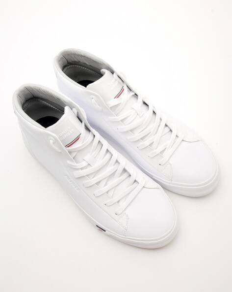 tommy hilfiger men white solid sneakers