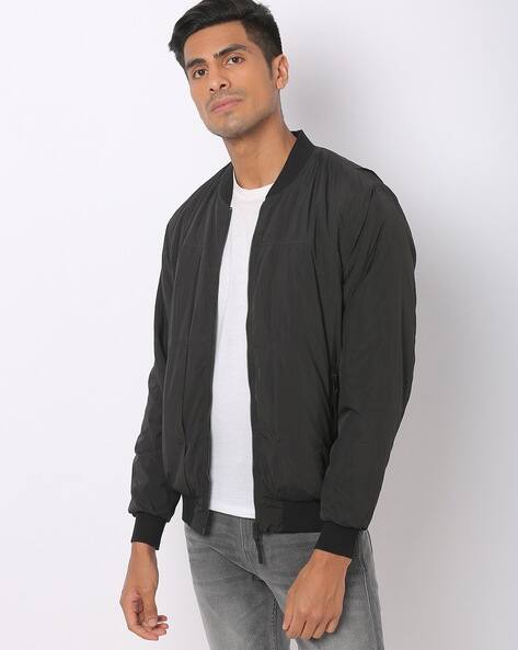 zip front bomber jacket