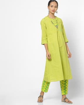 svarikaa Embroidered A-line Kurta with Pants & Neckpiece-picture-34