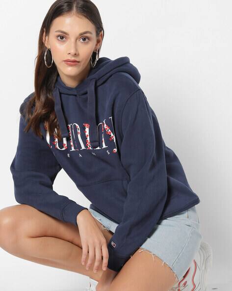 tommy hilfiger navy hoodie women's