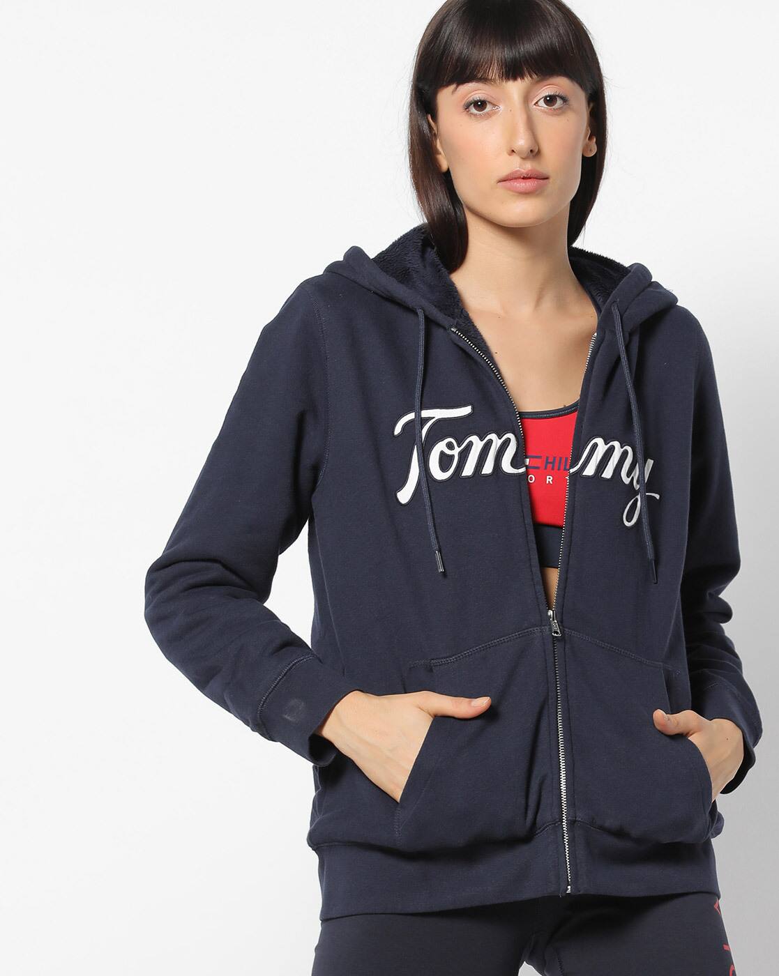 womens tommy hilfiger zip up hoodie