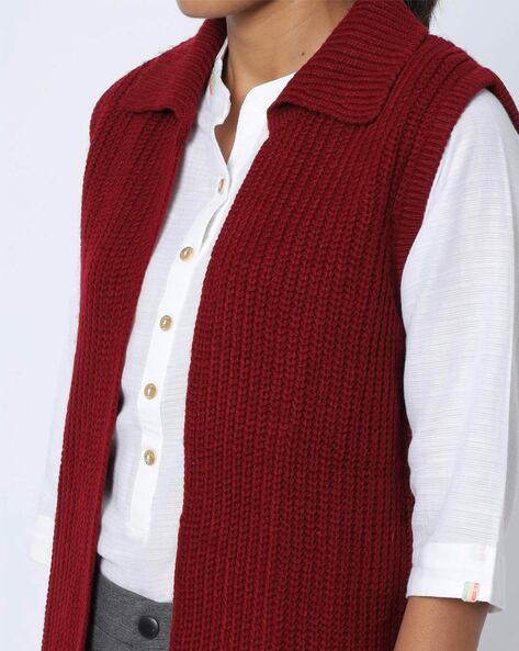 open front sweater vest