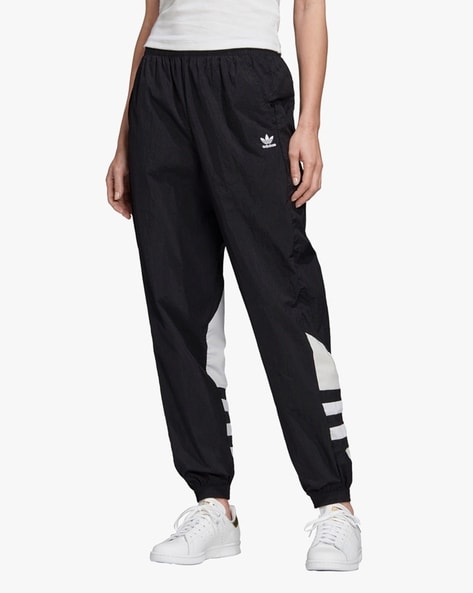 Loose fit Black Track Pant With Printed Pattern